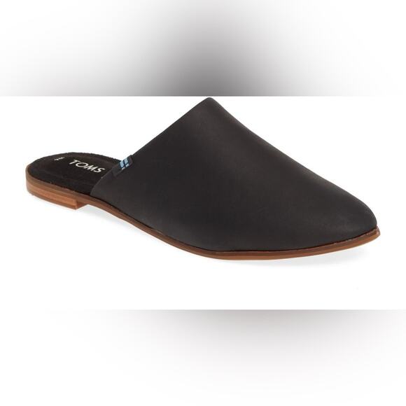 Toms Jutti Mule Black Leather Slide On | Size 6.5 - Picture 1 of 7